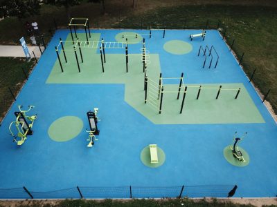 équipement de sport extérieur pour une aire de street workout : Street station vue 2