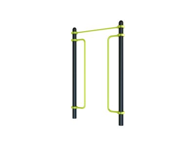 équipement de sport extérieur pour une aire de street workout : Double pole barre de traction PMR