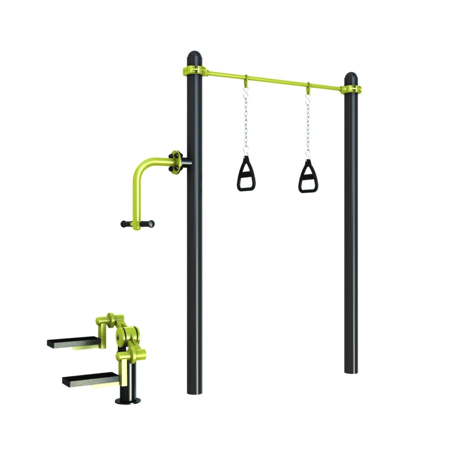 agrès de sport extérieur pour une aire de fitness outdoor : Stepper, TRX