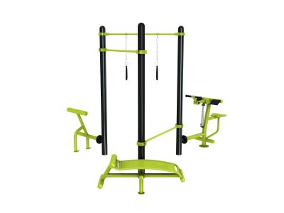 Station aire de fitness : Traction, TRX, barre de pompe, Biceps curl, lombaires, abdos