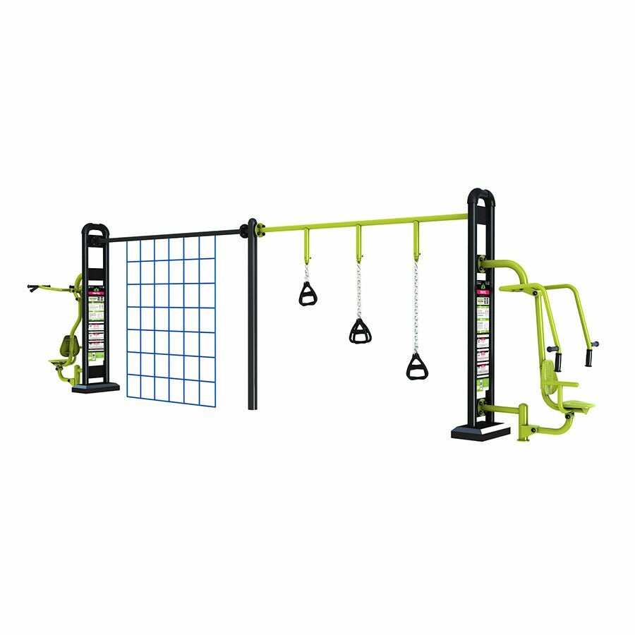agrès de sport extérieur fitness : portique combo push pull