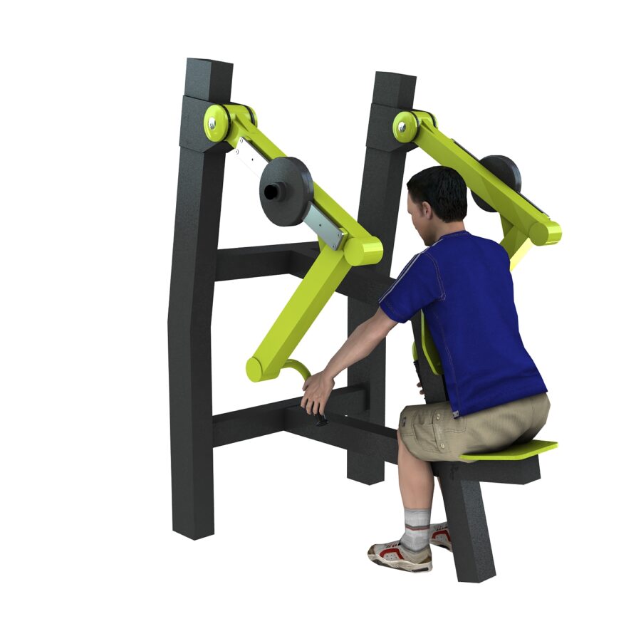 appareil musculation extérieur avec poids low row machine
