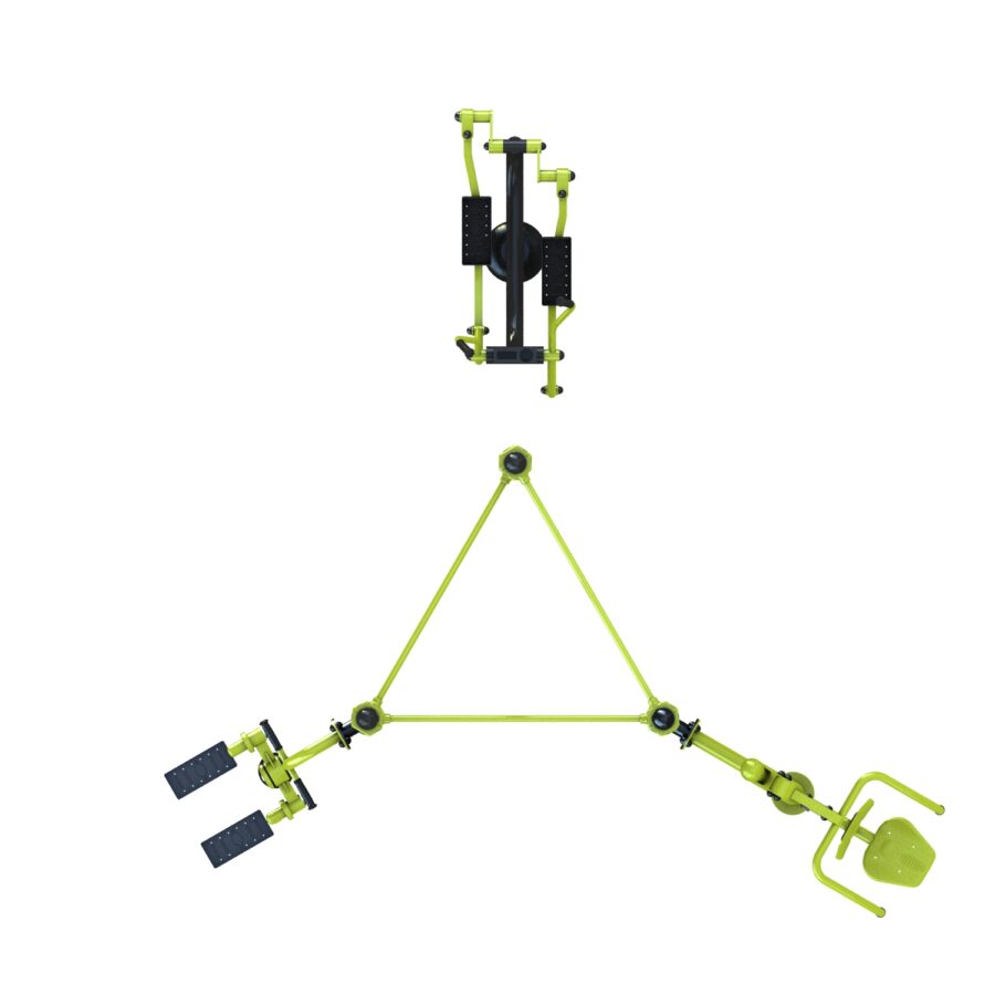 Station aire de fitness : Multi press, vélo elliptique, stepper, traction