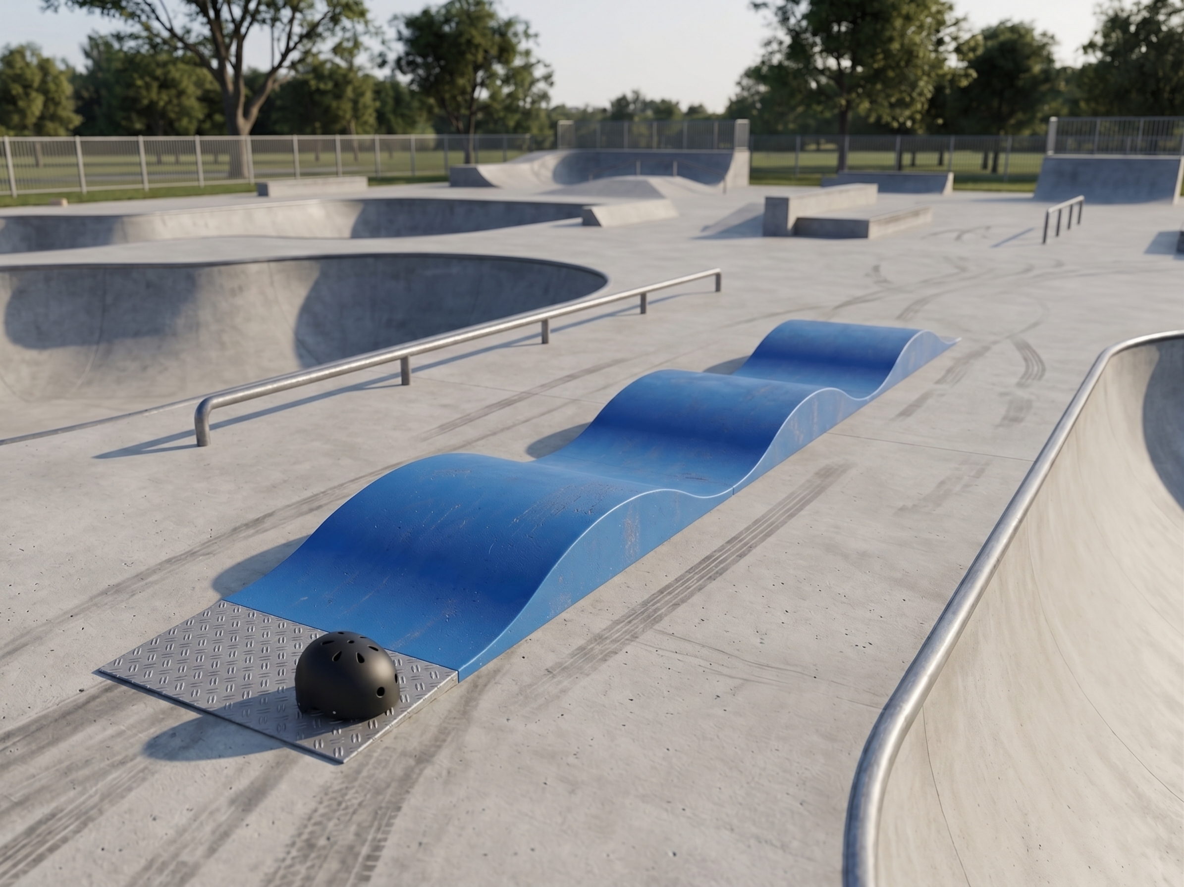 FP3 dans un grand espace de pumptrack en béton