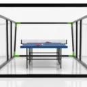 vue de profil d'une table de ping pong padel avec vitrages