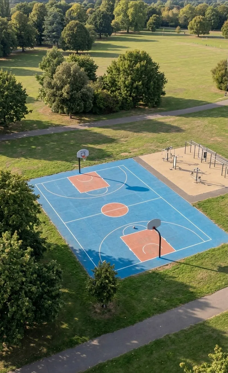 Terrain de basket outdoor avec paniers FPBB